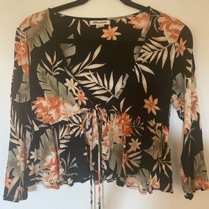 Billabong floral tie front top